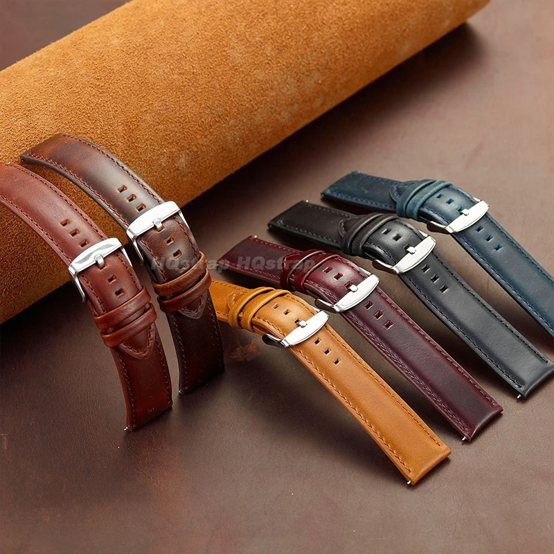 Vintage Genuine Leather Quick Release Watch Strap Bracelet