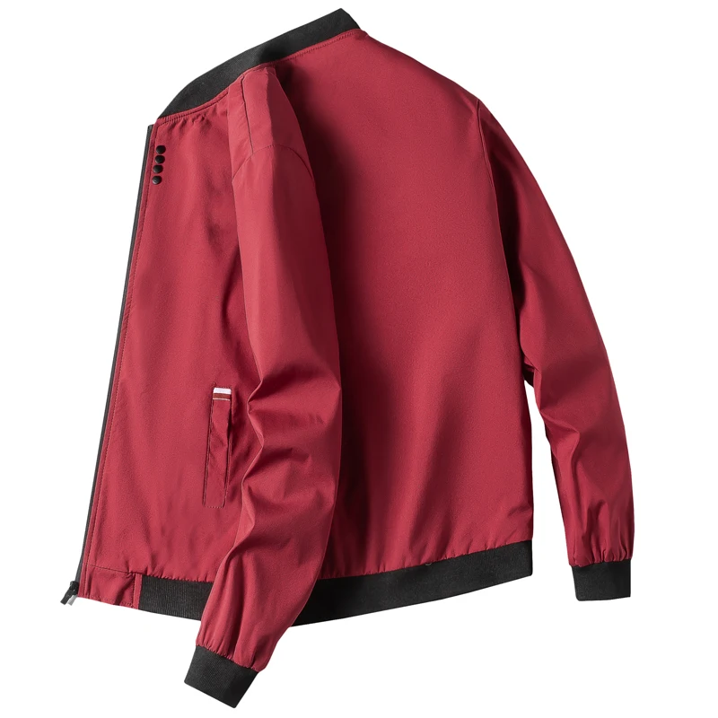 Rojo - Chaqueta Deportiva Fina Corta Viento para Hombres