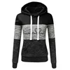 Autumn Winter Warm Women's Fleece Long Sleeve Hoodie Fashion Slim Fit Sweatshirt Ladies Casual Color Matching Outdoors Pullover 4