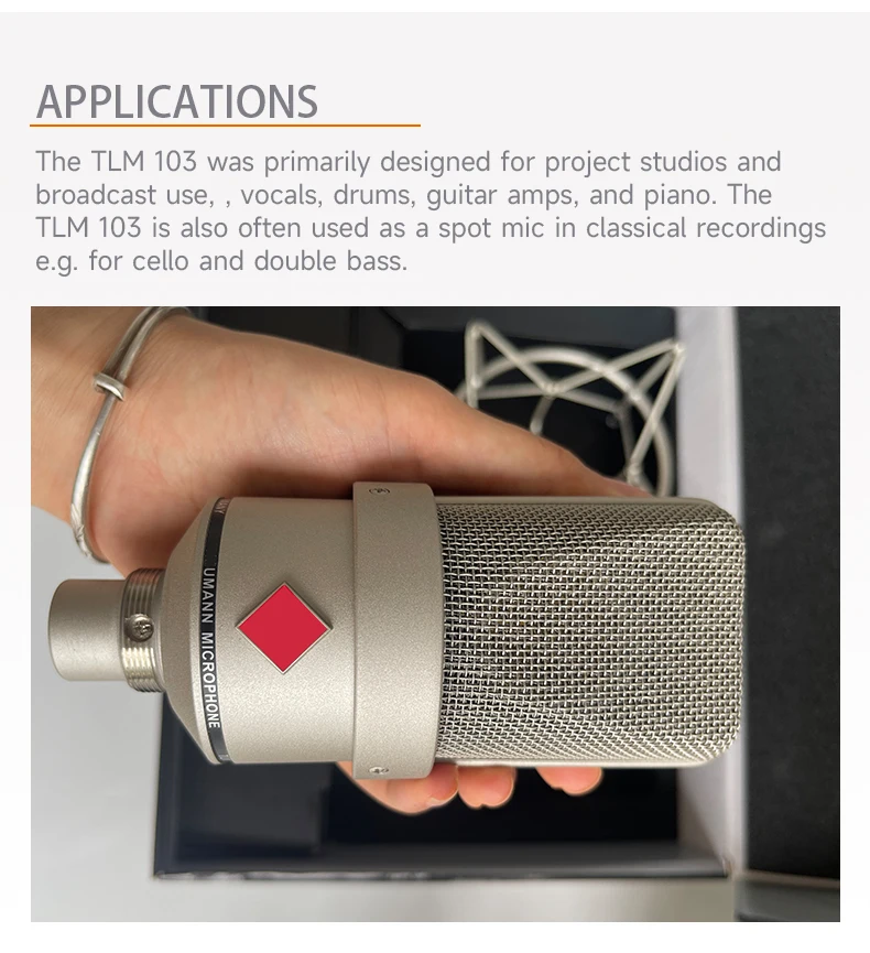 Description Picture 6 of itemProfessional TLM103 TLM 103 Large Diaphragm Super Cardioid Condenser Microphone Recording Live Singing Vocal mic for Sing Record