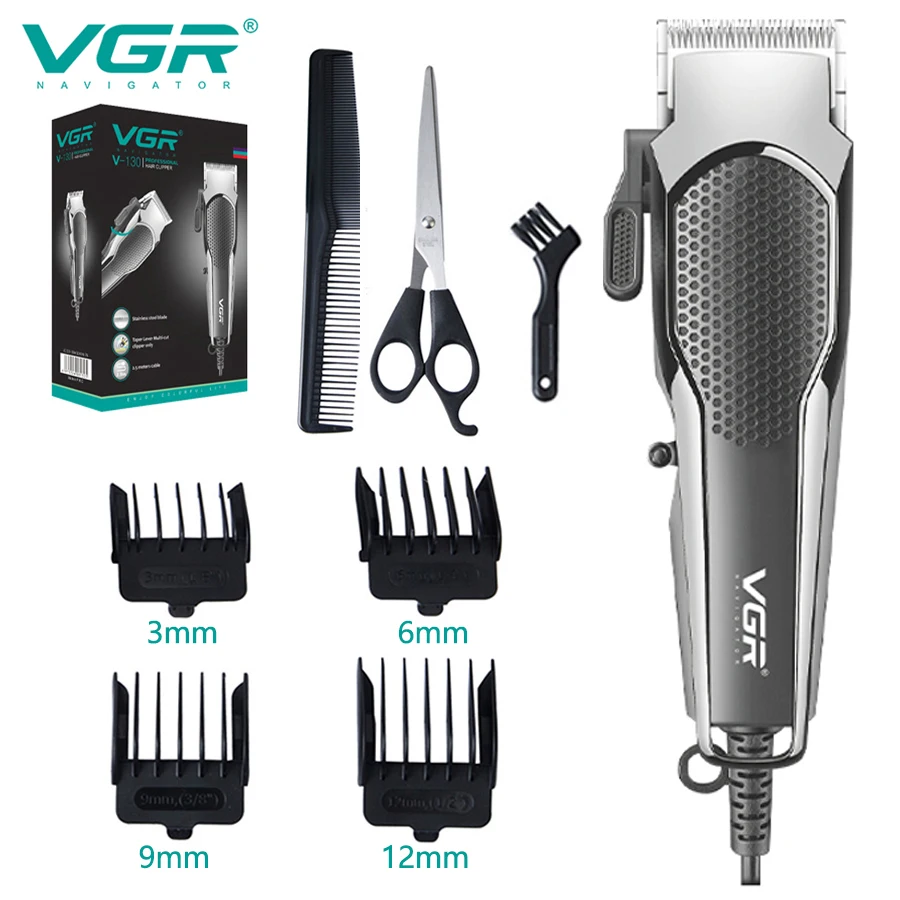 

VGR Hair Clipper Professional Hair Cutting Machine Electric Hair Trimmer Barber Haircut Machine Wired Clipper for Men V-130