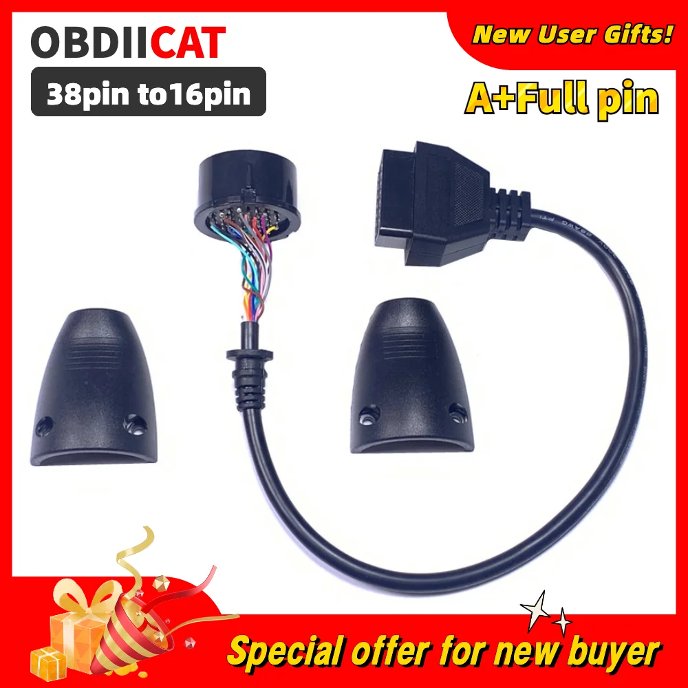 Miglior Prezzo Cavo Universale Da 38 Pin A 16Pin Cavo Obd2 Full Pin Cavo Adattatore Diagnostico Obdii Cavo Adattatore 38 Pin