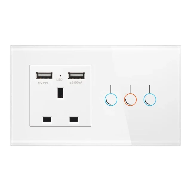 3GANG UK SOCKET WH