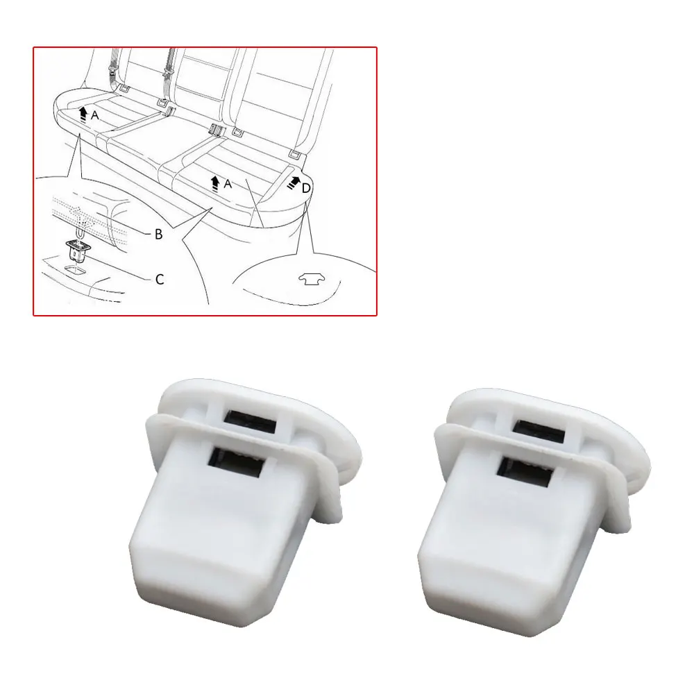 2pcs Rear Seat Cushion Pad Clips Fixed Buckle White Clips For Audi A3 A4 A5 A6 A7 A8 Q3 Q5 Q7 Q8 Car Interior Accessories