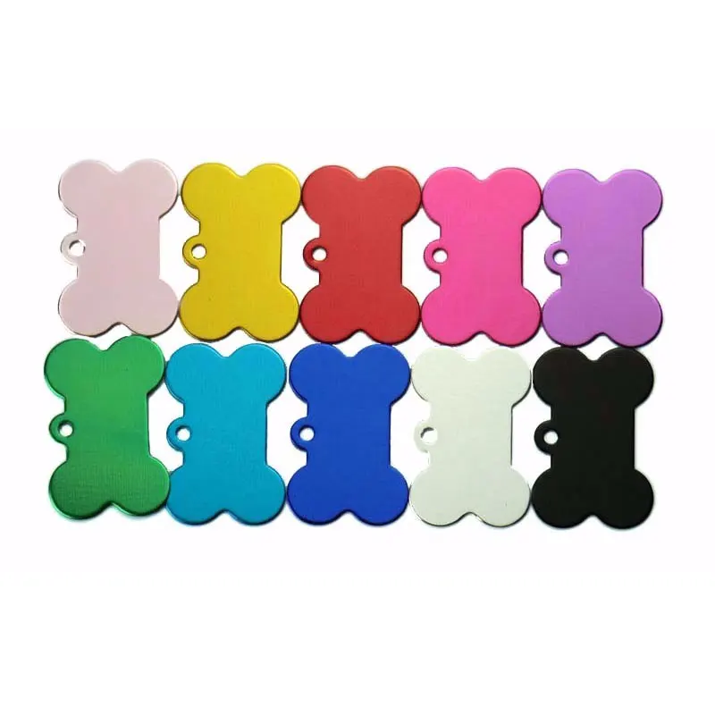 Personalized Bone Dog ID Tags Aluminum Puppy Name Phone Plate Collar Accessories 100Pcs pet id tags,dog collar tags,military dog tags