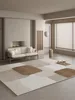 Modern Minimalist Geometric Pattern Large Area Living Room Carpets Beige Brown Bedroom Carpet Super Non-slip Creative Art Rug IG 1