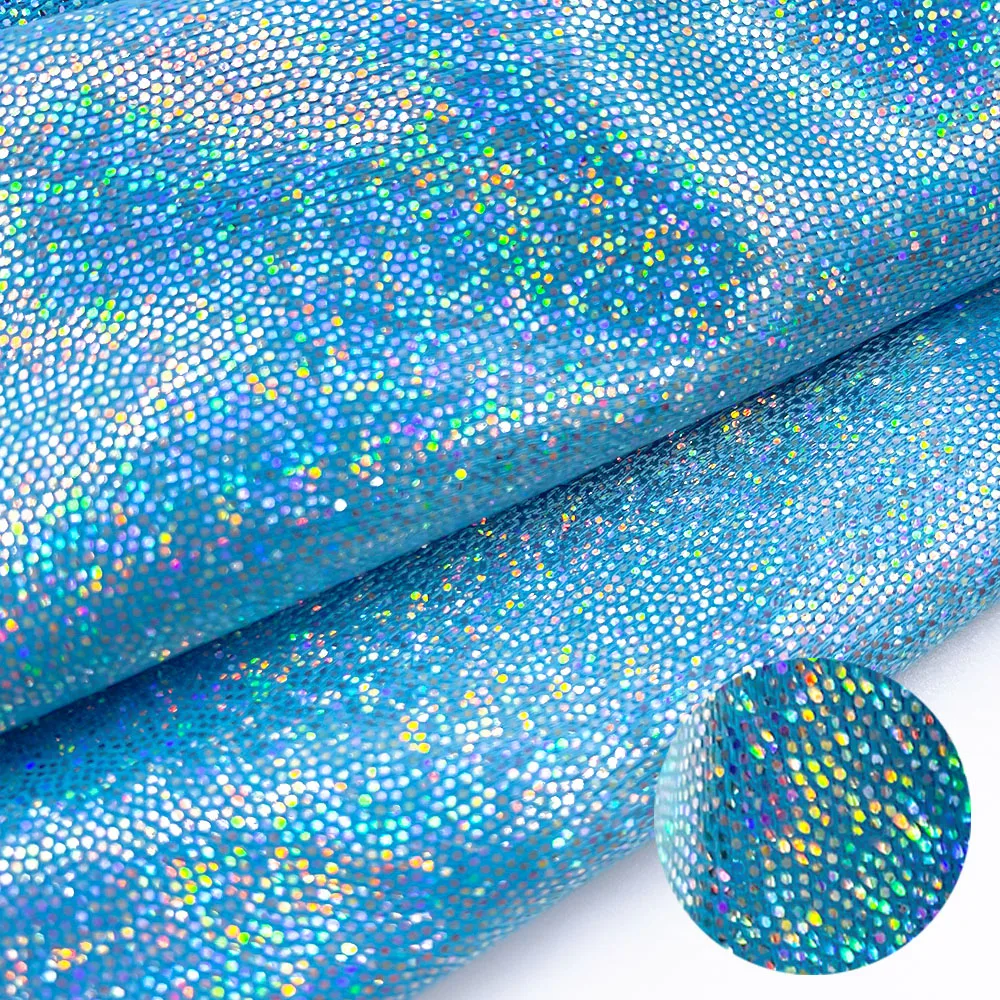 Glitter Laser Iridescent Holographic Polyester Fabric for Decor and DIY Projects