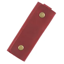 Premium Genuine Leather Minimalist Key Holder & Wallet Case (Wine red)