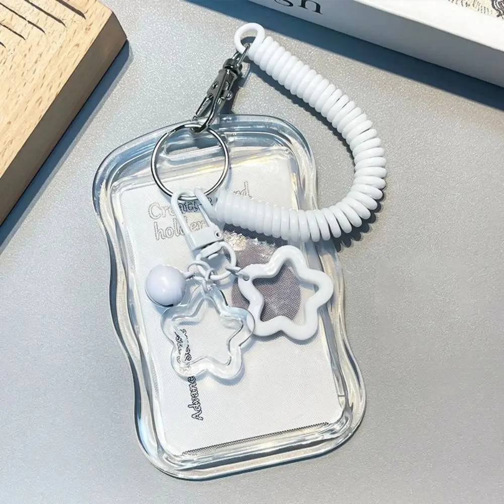 Weiche Silikon Kpop Fotokartenhalter mit Stern Schlüsselanhänger Schiebeabdeckung ID-Karten Schutzhülle Federseil – Detail 9