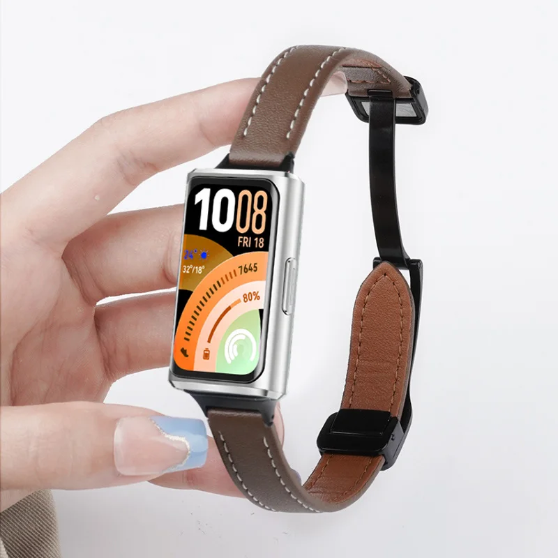 Magnetic Leather Sport Watch Strap Bracelet