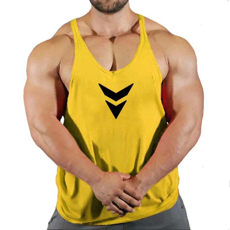 

Summer Y Back Gym Stringer Tank Top Men Cotton Clothing Bodybuilding Sleeveless Shirt Fitness Vest Muscle Singlets Workout Tank