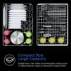 Countertop Dishwasher Complete 2-Level Rack, Portable Dishwashers with 5L Built-in Water Tank, 3-Spray Arms & 12H Delay Start, N 6