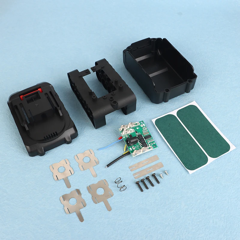 Nuovo【Custodia per batterie BMS 21V per utensili elettrici, scatola porta batterie per smerigliatrice angolare elettrica senza fili, custodia per batterie 18650 - Senza batteria】