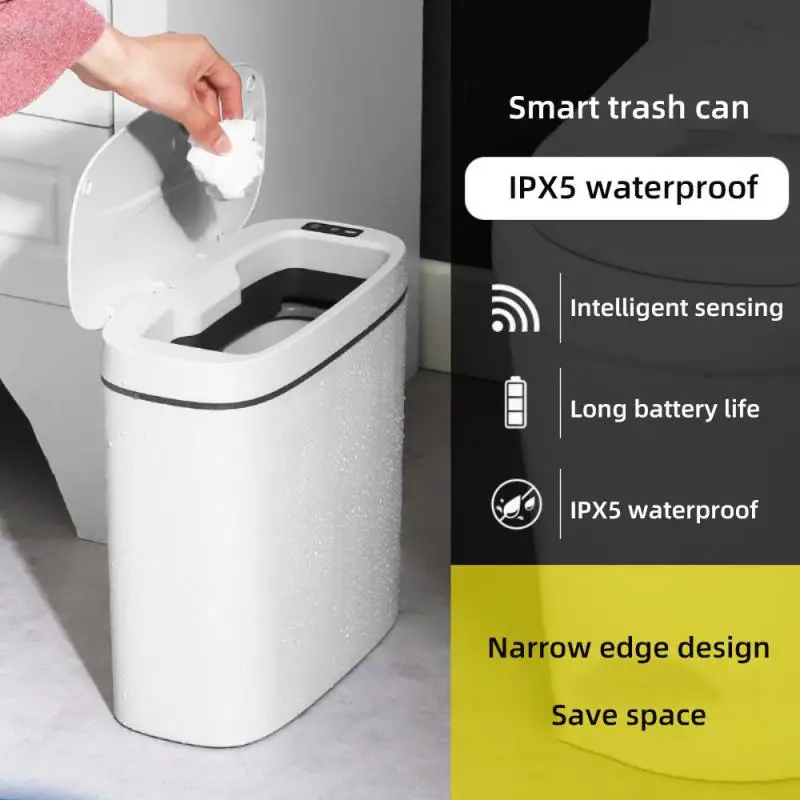 

Intelligent Trash Bin Automatic Smart Sensor Trash Can Rechargeable Induction Touchless Dustbin Bathroom Kitchen Garbage Bin