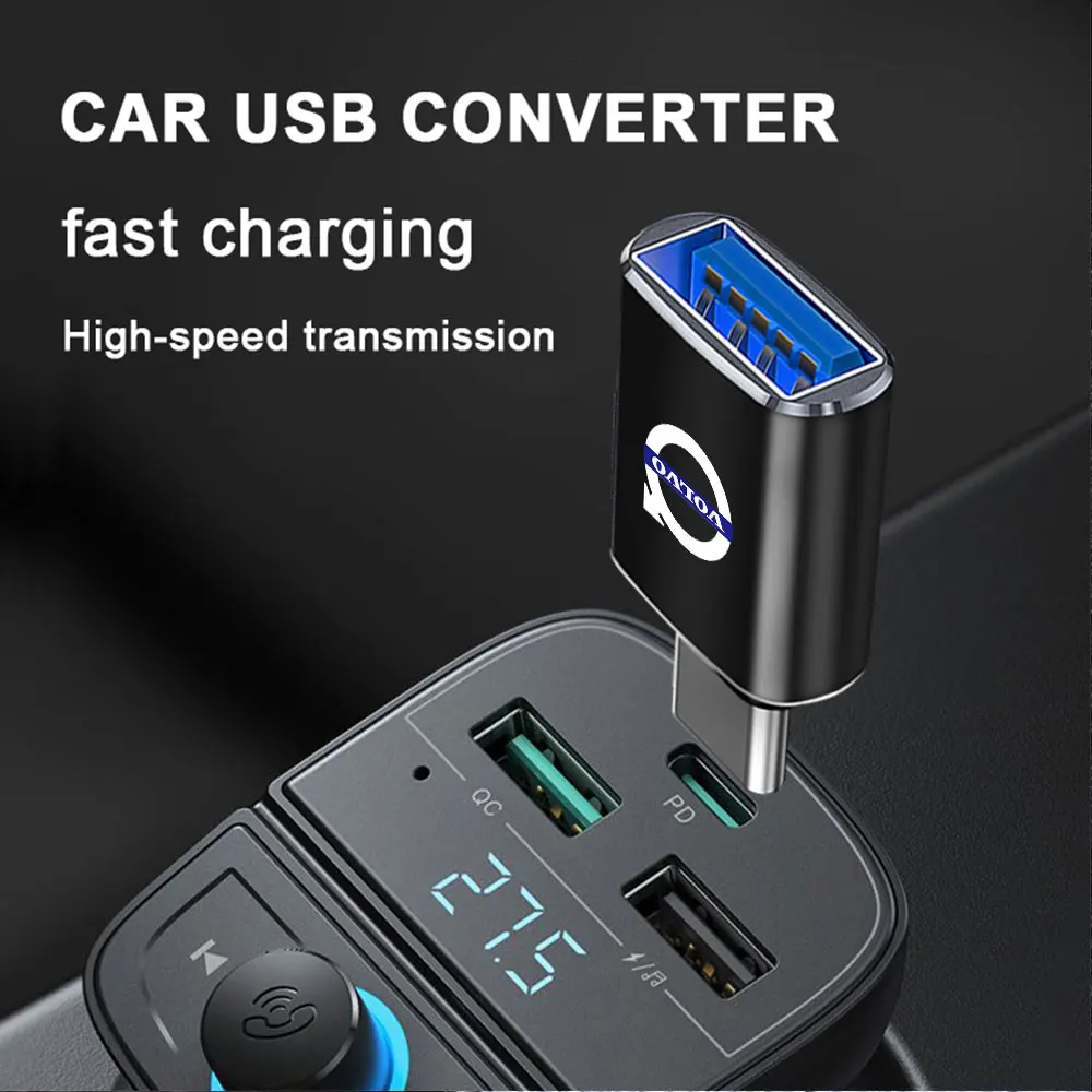 OTG Adapter Car USB Data Cable Converter Type C Mobile Phone Charging Cable Charger For volvo RDESIGN XC60 XC90 V40 V50 V60 S60