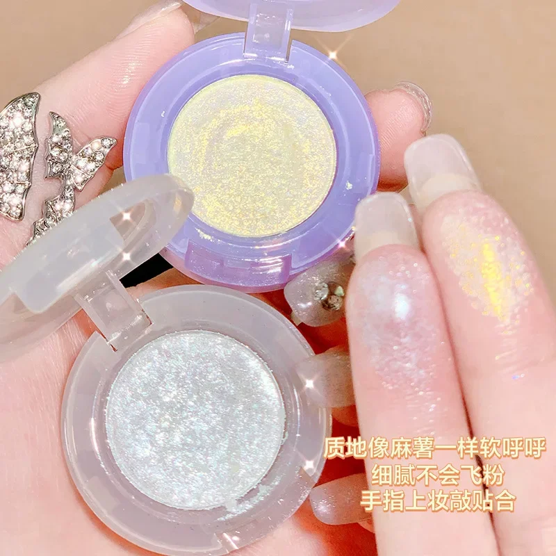 Eye Shadow Eye Shadow Plate Xixi monochrome eyeshadow super flash highlight brightening aegyo saliva mashed potato eyeshadow disc waterproof without makeup