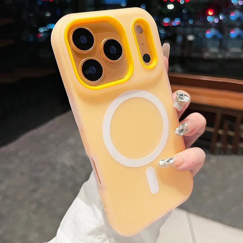 รูปสินค้า เคสแม่เหล็ก 2 in 1 สีลูกกวาด สุดหรู สำหรับ iPhone 17 Air 16 15 14 13 12 11 Pro Max Plus รองรับ Magsafe