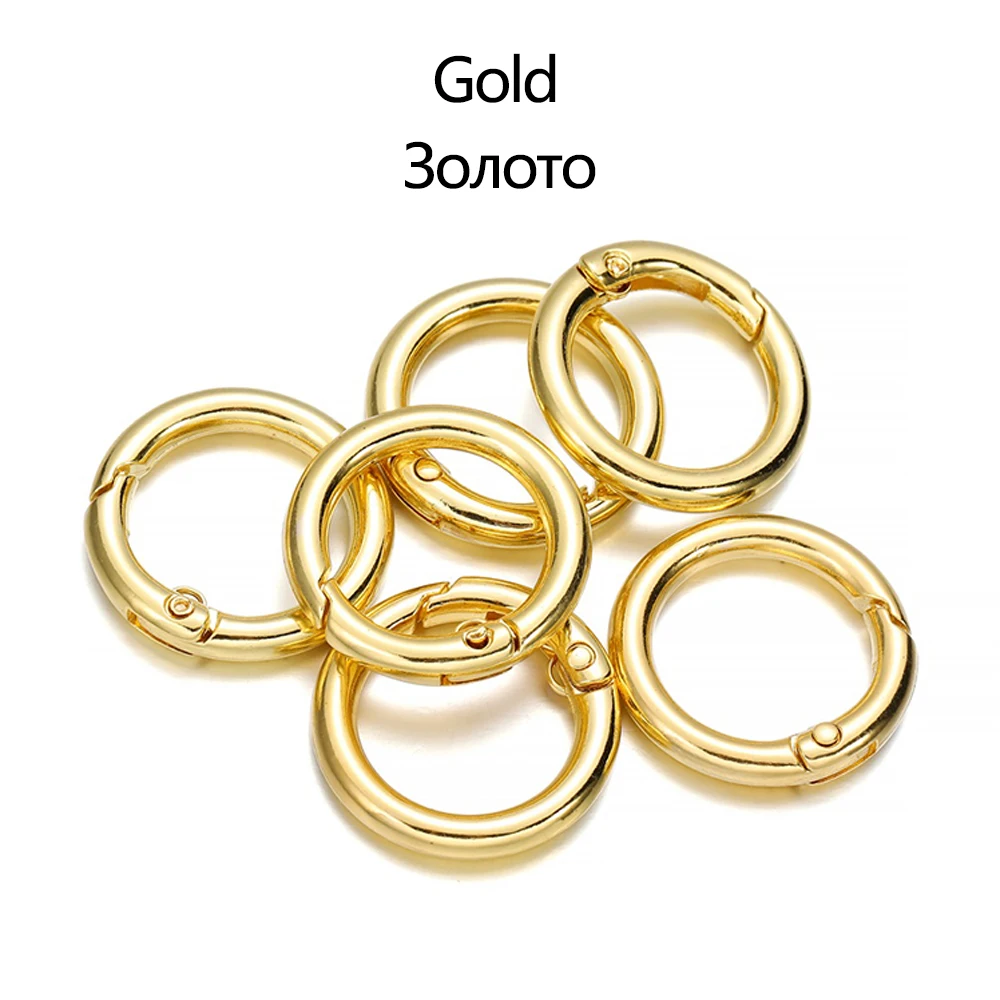 Pack of 5 Colorful Metal Spring Clasp Keychain Clips for DIY Jewelry and Accessories