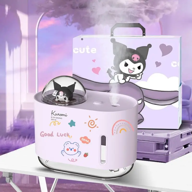 

Мультяшный увлажнитель воздуха Kuromi 300 мл портативный мини Usb аромадиффузор с холодным туманом для спальни дома автомобиля очиститель растений