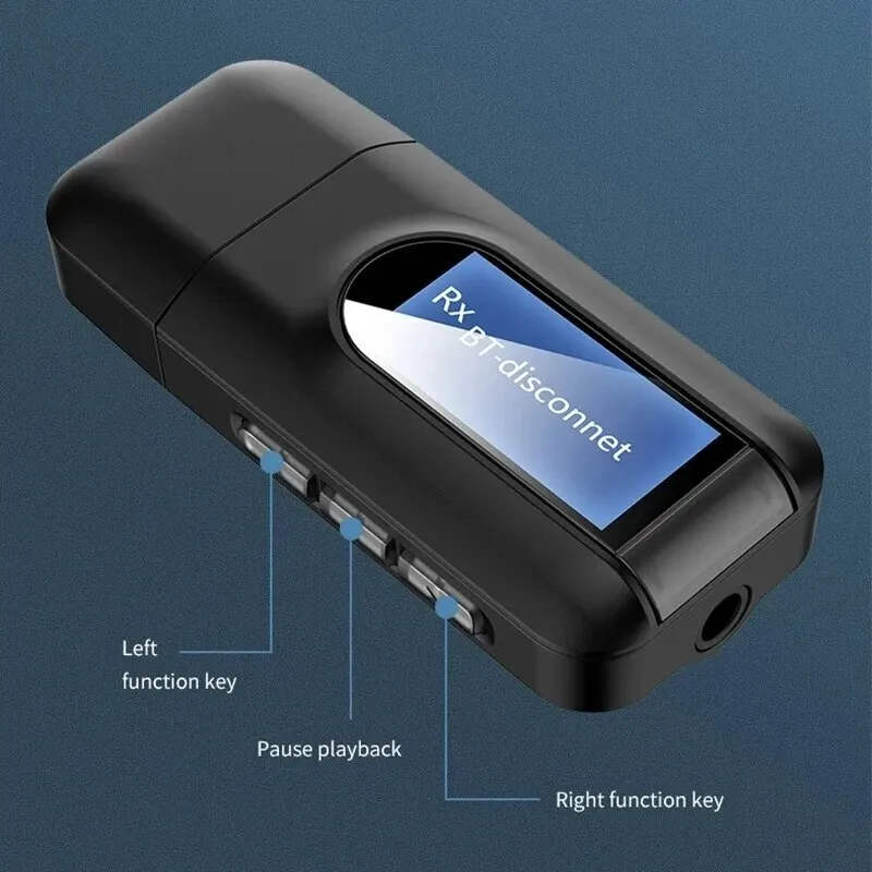 USB Bluetooth 5.0 Audio Transmitter Receiver LCD Display 3.5MM AUX RCA Stereo Wireless Adapter Dongle For PC TV Car Headphones bluetooth transceiver adapter bluetooth aux adaptor bluetooth audio receiver bluetooth adapter audio adapter wireless usb adapter
