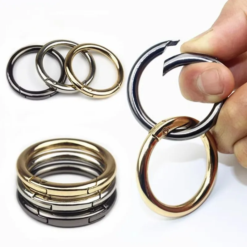 Metal O Ring Spring Clasps 10/50pcs for DIY Jewelry Openable Round Carabiner Keychain Bag Clips Hook Dog Chain Buckles Connector