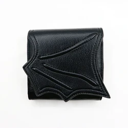 Gothic Vegan Black Faux Leather Bat Wing Wallet Clutch (Black)