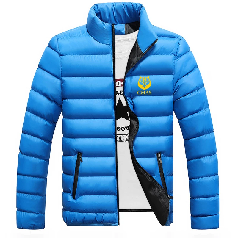 2023 New Scuba Diving CMAS Winter and Autumn Fleece Men's Printing Fashion Solid Color Pullover Zip Jacket Cotton Clothes