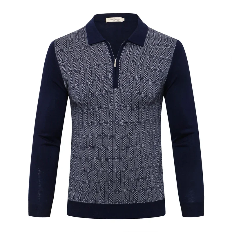 

BILLIONAIRE OECHSLI Sweater wool men's 2024 new warm Fashion zipper elasticity Business comfortable high quality big size M-5XL