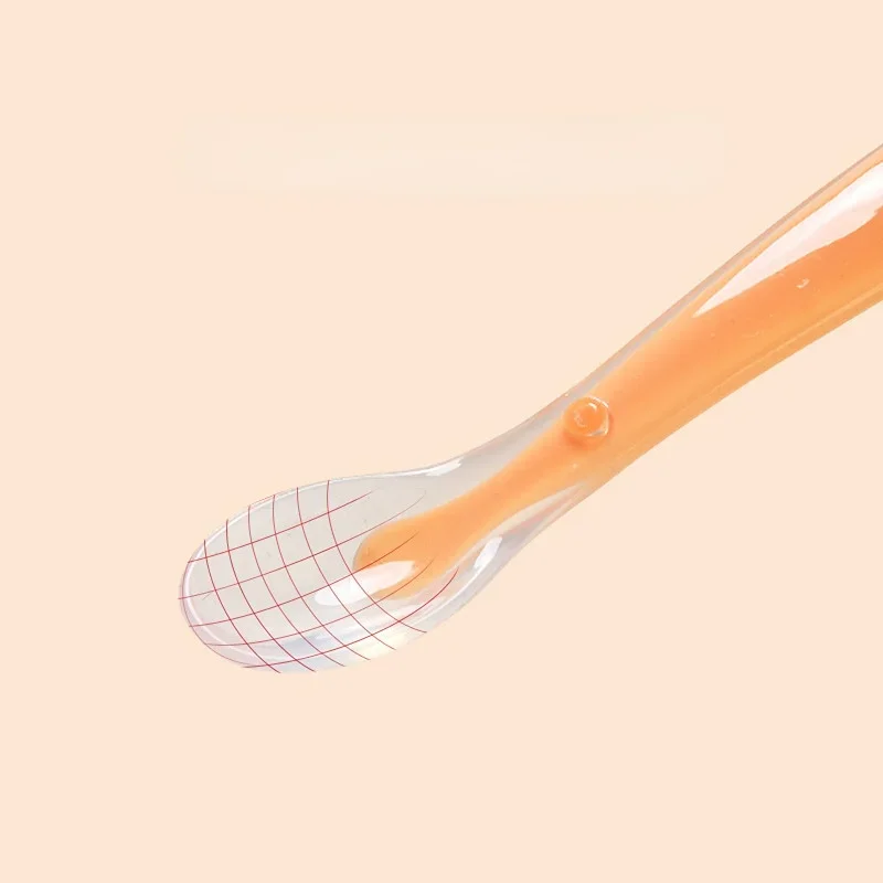 Baby silicone feeding spoon Soft Spoon Training Feeding Spoons Children kids Infants Food supplement spoon food grade Temperature Sensing