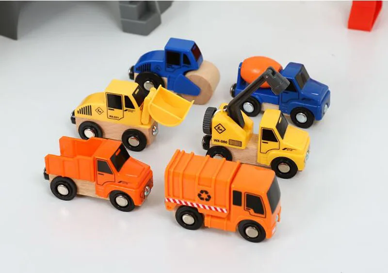 Holz Magnetische Zug Auto Lokomotive Spielzeug Holz Eisenbahn Auto Zubehör Spielzeug für Kinder Geschenke Fit Holz Biro Thomas Tracks – Detail 4