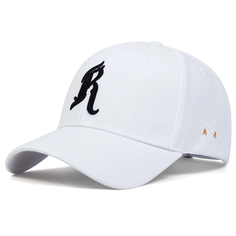 Unisex R Brief Stickerei Baseball Caps Frühling und Herbst Outdoor Einstellbare Casual Hüte Hip Hop Hut Sonnenschutz Hut Sport Kappe – Detail 6
