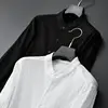 Spring/Summer New Casual Light Thin Set For Men Stripe Standing Neck Man Shirt Paired With Pants Style White Suit 2024 Autumn 6