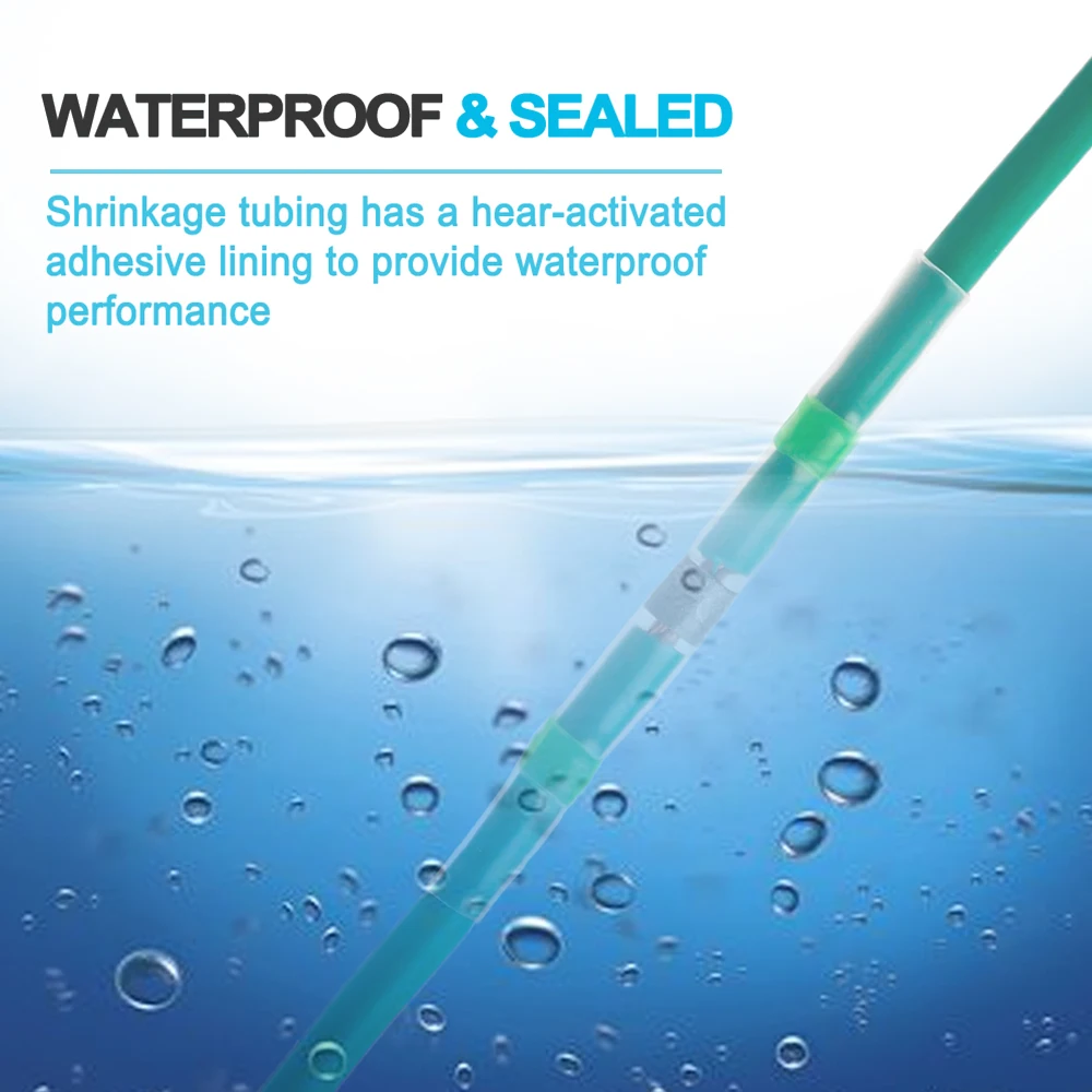 100pcs Waterproof Solder Seal Heat Connector Shrink Butt Connectors Lug Terminals Electrical Wire Car Insulated Terminal wire connectors heat shrink connector solder seal connector