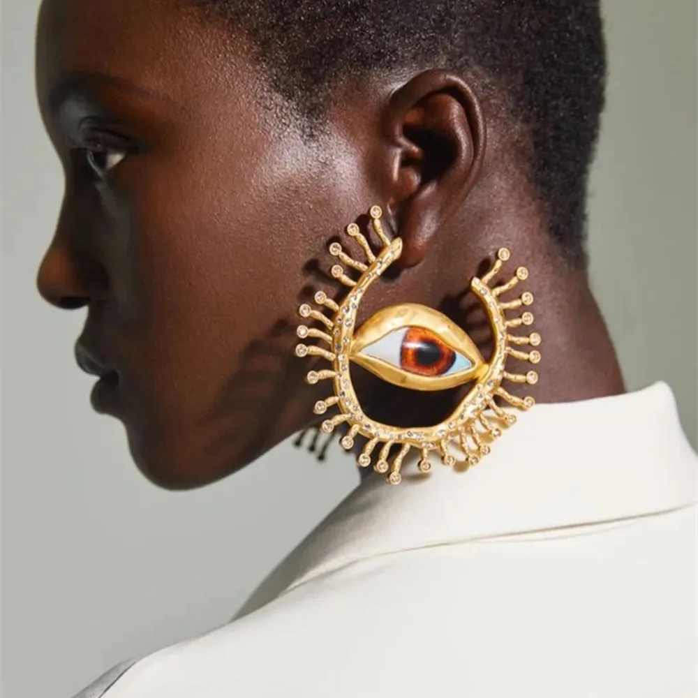 Boucles D'oreilles Pendantes Oversize Baroques SPECIAL MODE - Vintage Années 90