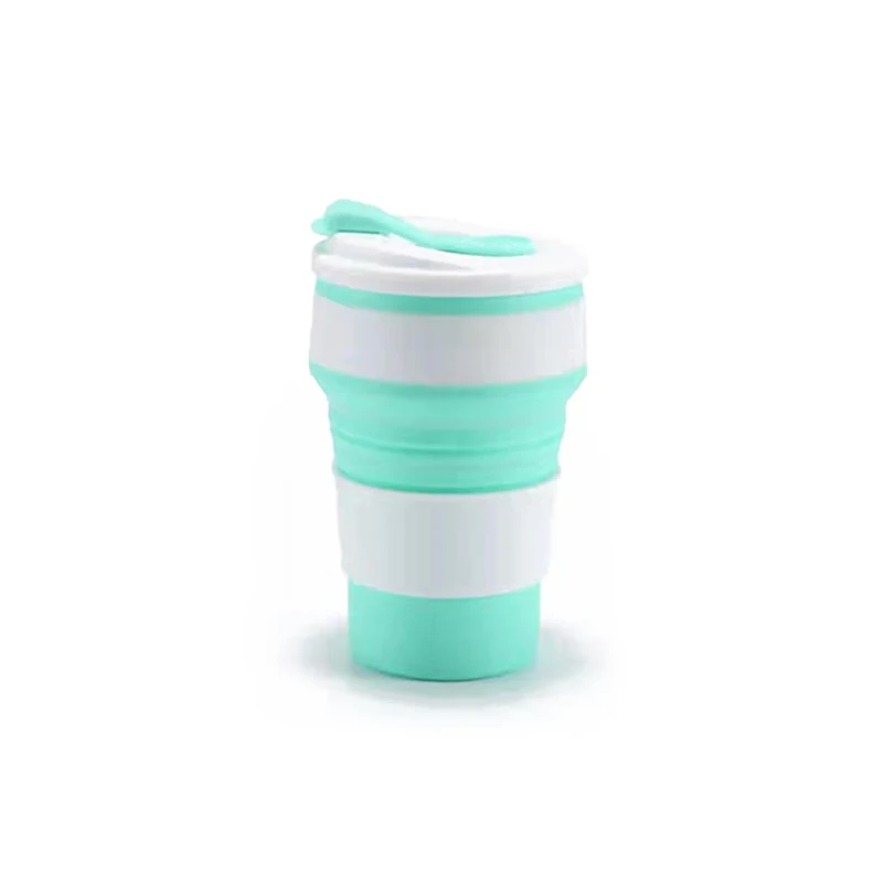 GUANCI Juego de 8 tazas de viaje plegables de silicona, paquete de 8 tazas plegables de silicona para acampar con tapas, juegos de vasos plegables para bebidas, portátil, apto para lavavajillas