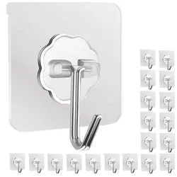 Versatile Waterproof and Oilproof Self-Adhesive Wall Hooks for Indoor and Outdoor Use (20PCS)