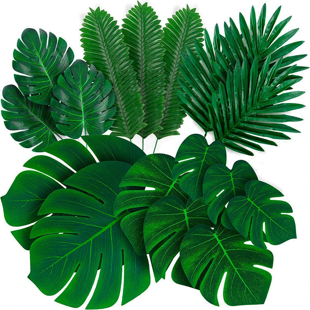 Artificial Tropical Palm Leaves Safari Jungle Decorations Hawaiian Luau