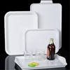 Flat Melamine Kitchen Storage Trays Pastry Bread Restaurant Plates Large White Menu Dishes Plastic for Dinner Persentation 1