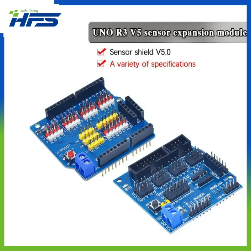 

V5 Sensor Shield Expansion Board, Arduino UNO R3 V5.0, electronic module