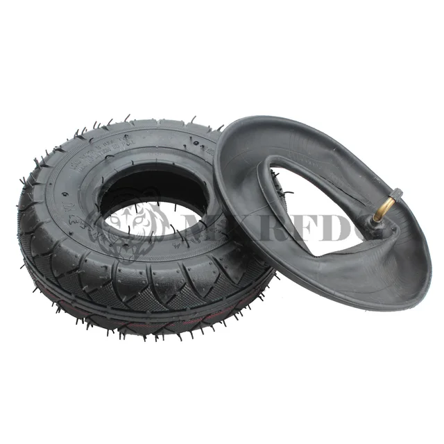 thumbnail interactive-video image 1 of Scooter Tire & Inner Tube Set - 4.10/3.50-5 Inflatable Rubber Replacement For Electric Scooters, Carts 1 of 12