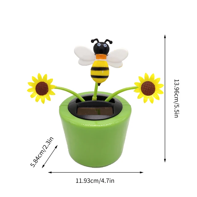Fleur Dansante Solaire - Décoration De Bureau, Voiture Ou Balcon, Mouvement Automatique Sans Piles