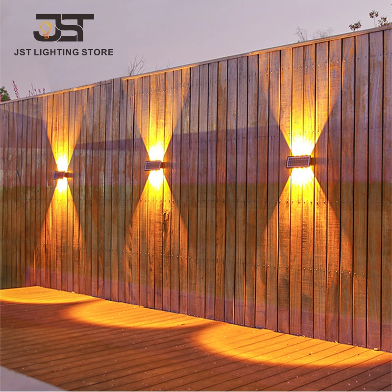 Solar Lamp Wall Light Outdoor Porch Light Solar LED Wall Light Outdoor Waterproof Garden Lights Wall Washer Villa Exterior Lamp Terrace Strong Brightness Solar Lamps