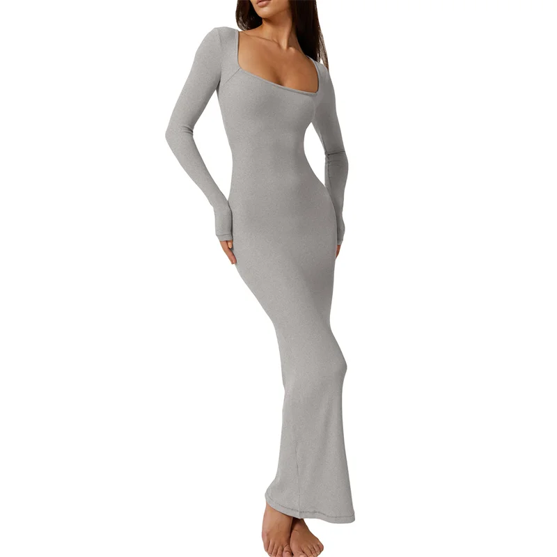 y2k Bodycon Dress Women Going Out Solid Color Square Neck Long Sleeve Dresses Sexy Evening Party Dresses Clubwear 8 y2k Bodycon Dress Women Going Out Solid Color Square Neck Long Sleeve Dresses Sexy Evening Party Dresses Clubwear
