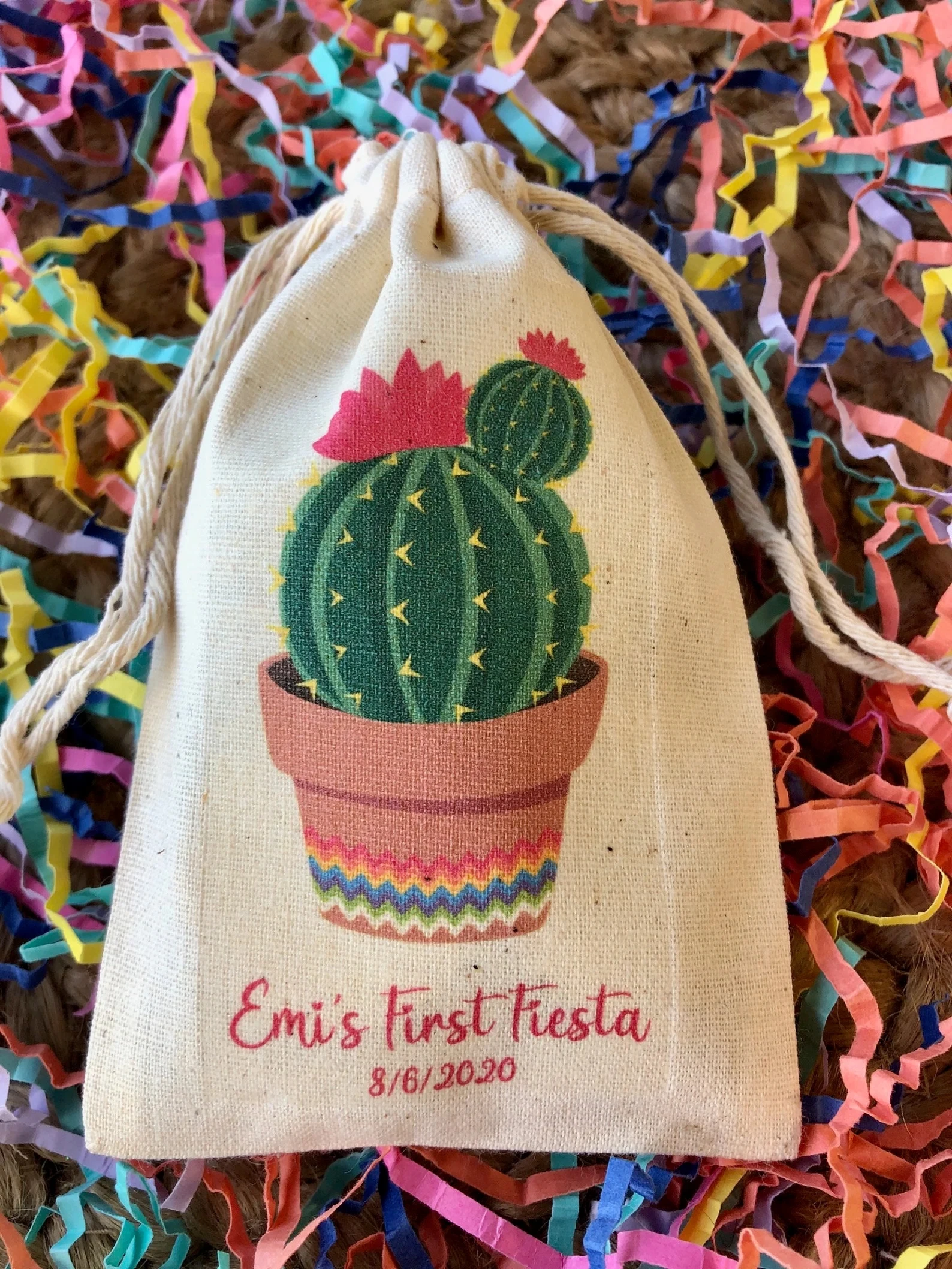 

20pcs Cactus Personalized Birthday Party Fiesta Baby Shower Favor Bags