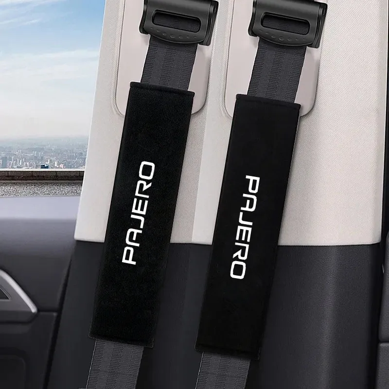 

2Pcs Car Seat Belt Covers Safety Belt Shoulder Protection Auto Soft Seat Belt Covers for PAJERO Car Interior Accessories