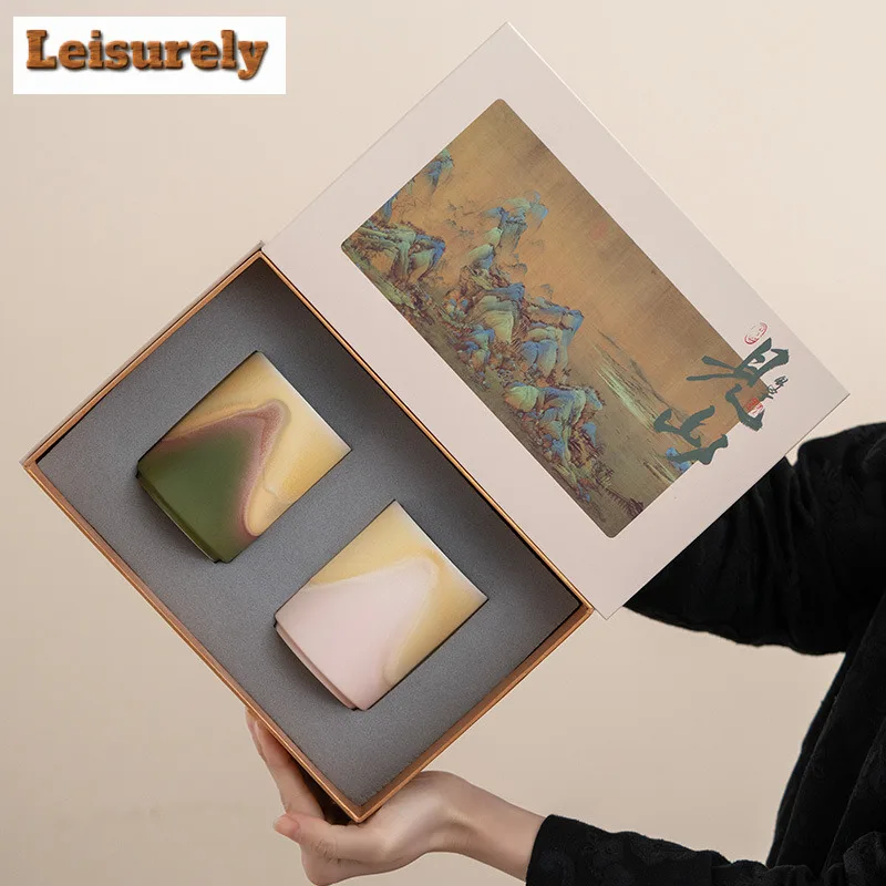 320ml Gradient Color Distant Hills Straight Body Cola Mug Beer Mug Bubble Teacup Cold Hot Water Jug Hand Warmer Cafes Ornaments