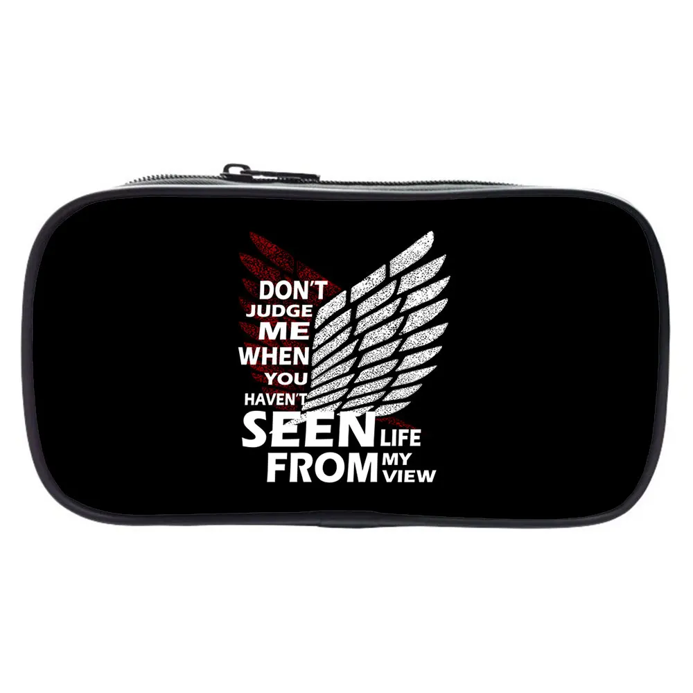 

Anime Attack On Titan Pencil Case Cartoon Cosplay Pen Box Students Pencil Box Zipper Makeup Bags Children Pencil Storage Bags
