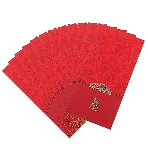 Regalo de boda tradicional chino, sobres rojos de bolsillo, dinero de la suerte, Hong Bao, 6,7 "x 3,5"