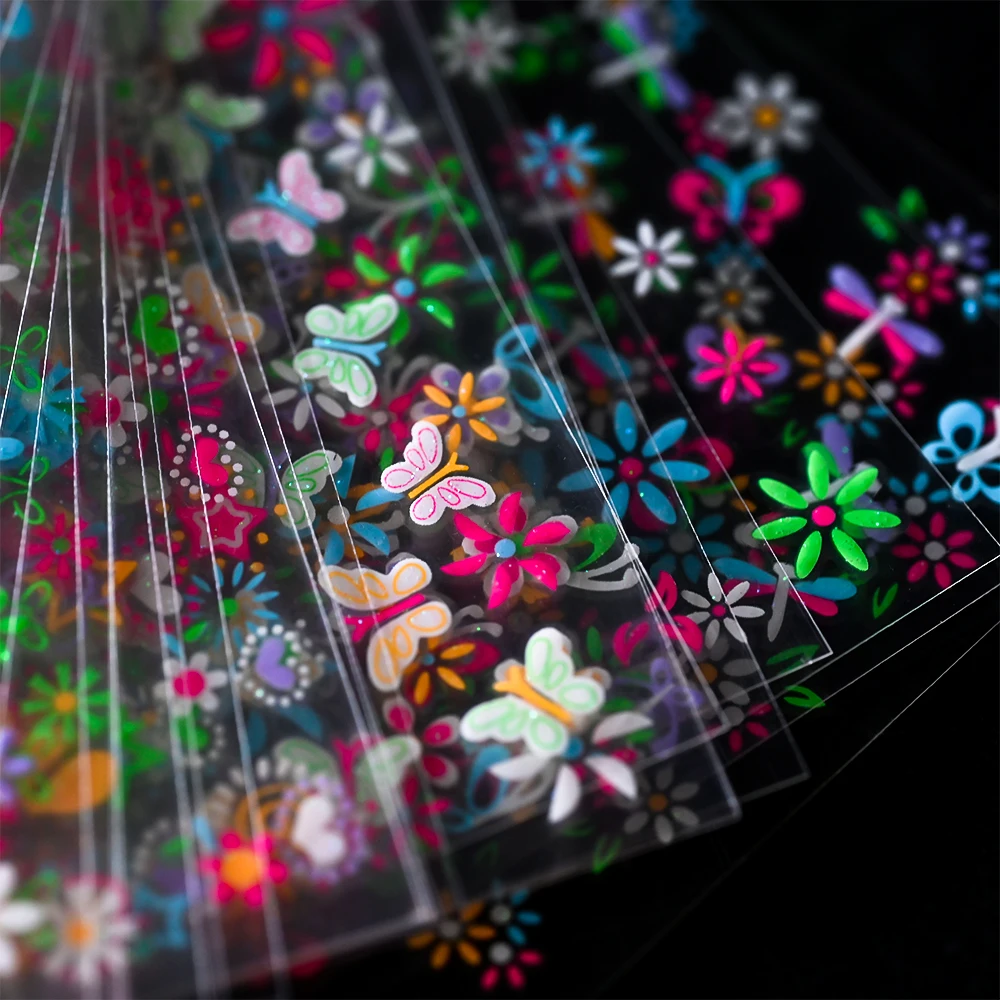 24Pcs Cute Colorful Flower Nail Stickers Summer Kawaii Butterfly Petal Nail Art Decals DIY Manicure 3D Self-adhesive Sliders&7^E 3
