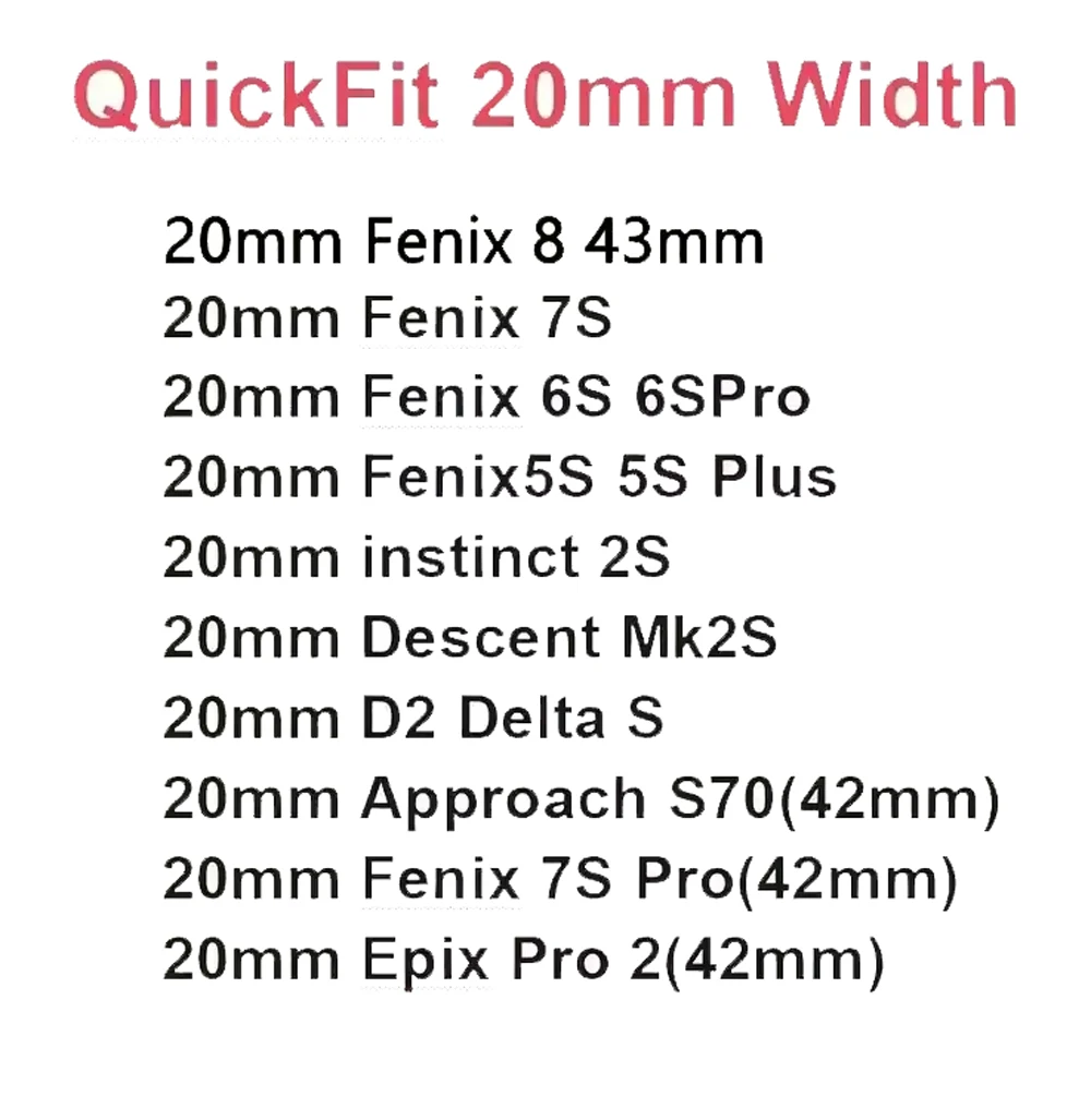 Premium Quickfit Silicone Watch Strap 20mm Band, Versatile and Durable Watchband Bracelet.